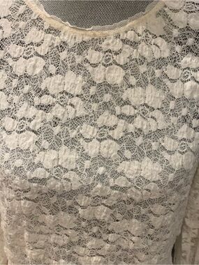 Zara Cream Floral Lace Top